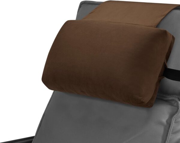 Head Recliner Pillow Adjustable Shredded Memory Foam Headrest Pillows for Recliner Chairs,Non-Slip Velvet Cushion for Pain Relief Neck Support Pillow for Travel Home Sofa Armchair with Zipper Cover - Image 2
