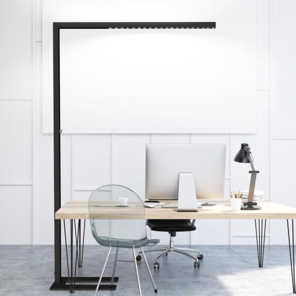 77"  Floor Lamp, 7350LM Dimmable Eye-Care Standing Piano Lamp, 70W Modern Tall Reading Light Bright Lighting for Office Living Room Bedroom, 4000K Natural Daylight - Black