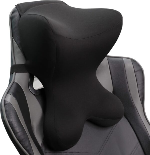Car Neck Pillow for Driving Seat Car headrest Pillow/Gaming Chair Pillow with Adjustable Strap Removable Cover Ergonomic Design Neck Support Pillow for Car, Office Chair, Gaming Chair(Black)