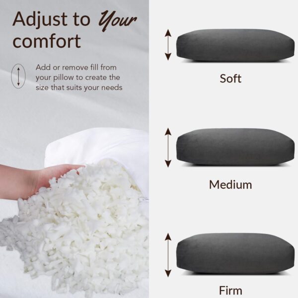 Head Recliner Pillow Adjustable Shredded Memory Foam Headrest Pillows for Recliner Chairs,Non-Slip Velvet Cushion for Pain Relief Neck Support Pillow for Travel Home Sofa Armchair with Zipper Cover - Image 2