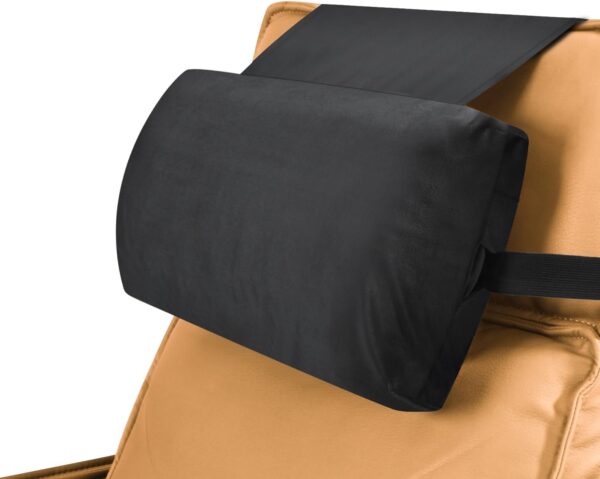 Head Recliner Pillow Adjustable Shredded Memory Foam Headrest Pillow for Recliners,Non-Slip Velvet Cushion for Pain Relief Neck Support Pillow for Travel Home Recliner Sofa Armchair (Black) - Image 2