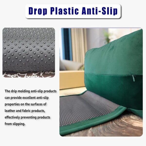 Non-Slip Head Pillow for Recliners - Neck Support Cushion with Velvet Cover for Pain Relief at Home, Office and Travel (Green) - Image 2