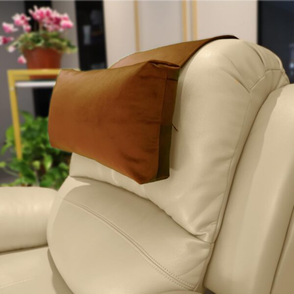Velvet Recliner Head Pillow with Non-Slip Base - Adjustable Neck Support for Pain Relief in Home, Office and Travel