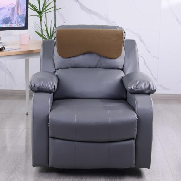 Cervial Neck Pillow for Recliner, Foam Headrest Cushion for Sleeping, Medium Firm Neck Support for Couch, Office Chair and Car, Non-Slip Backing and Elastic Straps, Coffee - Image 2