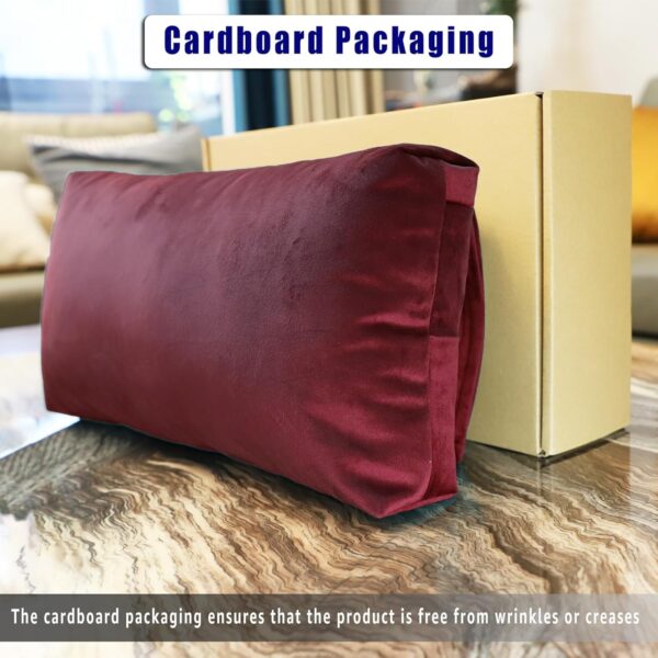 Velvet Recliner Head Pillow with Non-Slip Base - Adjustable Neck Support for Pain Relief in Home, Office and Travel (Wine) - Image 2