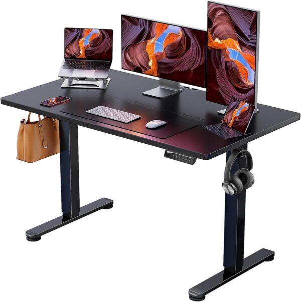 Height Adjustable Electric Standing , 48 x 24 Inches Sit Stand up , Memory  Home   (Black)