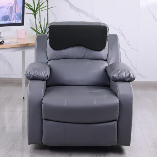 Cervial Neck Pillow for Recliner, Foam Headrest Cushion for Sleeping, Medium Firm Neck Support for Couch, Office Chair and Car, Non-Slip Backing and Elastic Straps, Black - Image 2