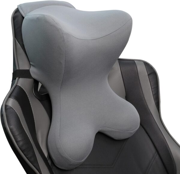 Car Neck Pillow for Driving Seat Car headrest Pillow/Gaming Chair Pillow with Adjustable Strap Removable Cover Ergonomic Design Neck Support Pillow for Car, Office Chair, Gaming Chair (Grey)