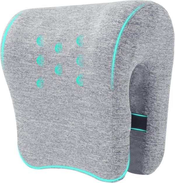 Memory Foam Neck Support for Office Chair, Supportive Headrest Pillow for Neck Pressure Relief Improved Posture for Working Chair, Car, Sofa, Plane and Travel, Strap Design (Light Grey)